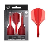 Harrows Solo Sistema integrado de vuelo y eje, 3 vuelos y ejes moldeados, construcción de núcleo aerodinámico de una sola pieza, diseño fijo de 90° para mayor estabilidad, rojo corto