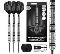 Harrows SuperGrip QP Tapered - Dardos de tungsteno 90% | Juego de dardos de punta de acero con sistema de cambio rápido de puntos | 22 g, 23 g, 24 g, 26 g, 28 g y 30 g | Incluye ejes Supergrip y
