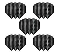 Harrows Supergrip Ultra - Juego de 5 plumas para dardos (15 plumas en total) I 100 micras, extra fuertes, fabricadas en el Reino Unido, accesorios profesionales para dardos I Black Edition