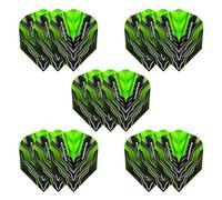 Harrows Supergrip Ultra - Juego de 5 Plumas para Dardos (15 vuelos en Total) I 100 micras, Extra Fuertes, Fabricadas en el Reino Unido, Accesorios Profesionales para Dardos Verde