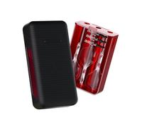 Harrows Vault - Estuche para dardos de plástico rígido de alta calidad con acabado suave al tacto, se adapta a 3 dardos totalmente montados, sistemas de vuelo y eje integrados de repuesto (rojo/negro)