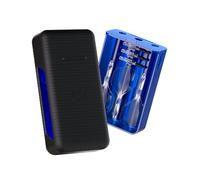 Harrows Vault - Estuche para dardos de plástico rígido de alta calidad, se adapta a 3 dardos totalmente montados, sistemas de vuelo/eje integrados de repuesto, azul y negro, Talla única, Clásico