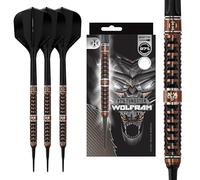 Harrows Wolfram Trinity - Dardos de punta suave de 97% tungsteno con barriles fresados CNC, revestimiento TiN de bronce, tecnología Quick Point, sistema de eje y vuelo integrado solo (18 g, negro