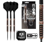 Harrows Wolfram Trinity - Juego de dardos con punta de acero de tungsteno 97%, barriles de alta calidad fresados con CNC TiN y revestimiento galvanizado negro, eje integrado único y sistema de vuelo