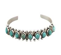 Harry and Henry Pulsera occidental para mujer, turquesa, pulsera bohemia de plata para mujer, joyería bohemia turquesa para mujer, trajes de concierto de campo, Metal, otro