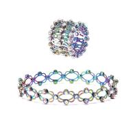Harry and Henry Pulsera retráctil extensible 2 en 1 para mujer, pulsera de eslabones flexibles de circonita cúbica, regalo de joyería de cumpleaños, [Adjustable], Metal, No es una piedra preciosa