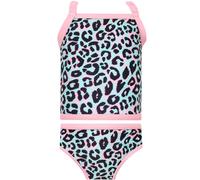 Harry Bear Bañadores Niña | Traje De Baño con Estampado De Leopardo | Bañador Natacion Niña | Azul 5-6 años