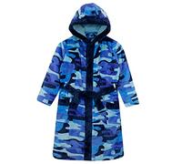 Harry Bear Camo Boys Dressing Gown, Kids Dressing Gown, Cosy Boys Bathrobes, Azul 7-8 Años