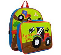 Harry Bear Niños Mochila y Bolsa de Almuerzo Multicolor Tractor