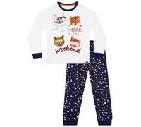 Harry Bear Pijama Niña con Motivo De Gato | Pijamas Niña | Pijama Chica De Gatos | Pijamas De Invierno De Manga Larga | Blanco 8-9 Años