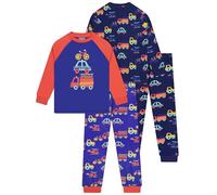Harry Bear Pijama Niño, Pack De 2 Pijamas Invierno Niño, Pijama Chico con Motivo De Coches, Azul 4-5 Años