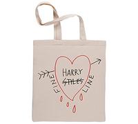 Harry Fine Line Heart Reutilizable Algodón Beige Bolsa de la Compra Reusable Cotton Shopping Bag Talla única
