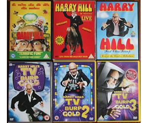 HARRY HILL COMEDY COLLECTION 6 DVD's: in hooves live TV BURP GOLD 1 + 2 + 3 ( complete ) THE MOVIE first class scamp