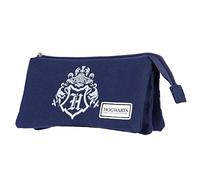 Harry Potter Academy-Estuche Portatodo Triple HS, Azul Oscuro, 23 x 12 cm