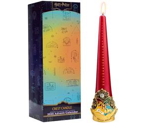Harry Potter Adviento Velas Navidad Hogwarts con Soporte de Resina Reutilizable, Vela Cónica Sin Aroma 12h, Decoración Navideña y Regalo Original (Multi Hogwarts)