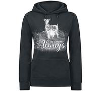 Harry Potter Always Mujer Sudadera con Capucha Negro 80% algodón, 20% poliéster Regular