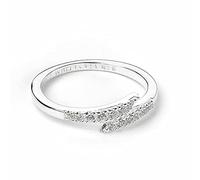Harry Potter Anillo de plata de ley con forma de rayo con cristales, talla XL, talla única, Plata de ley