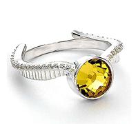Harry Potter Anillo oficial de plata de ley con cristal de snitch dorado (S) de The Carat Shop, Metal, cristal de vidrio