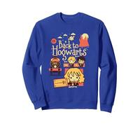 Harry Potter Back to Hogwarts Platform 9 3/4 Chibis Sudadera, Unisex para Adultos, Azul Real, M