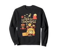 Harry Potter Back to Hogwarts Platform 9 3/4 Chibis Sudadera, Unisex para Adultos, Negro, XXL