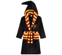 Harry Potter Bata Forro Polar Niño, Albornoz Niño Diseño Gryffindor con Capucha y Cinturón, Batas de Casa Para Niños, Regalos para Niños Niñas 7-14 Años (Negro, 7-8 Años)