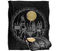 Harry Potter Blanket, 152 x 127 cm, Hogwarts Full Moon Line Art, Silky Touch Super Soft Throw Blanket