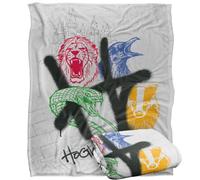 Harry Potter Blanket, 152 x 127 cm Hogwarts Graffiti Silky Touch Super Soft Throw Blanket