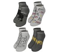 Harry Potter - Calcetines para hombre Hogwarts para hombre, color gris (4 unidades)