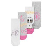 Harry Potter Calcetines para mujer - Hedwig Gleis 9 3/4 Calcetines para mujer, color gris/rosa (paquete de 4), gris/rosa, 35-38