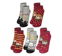 Harry Potter - Calcetines para niña (5 pares), color gris y rojo, gris y rojo, 27-30