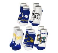 Harry Potter - Calcetines para niño (5 pares), color gris y azul, gris/azul, 31-34 cm