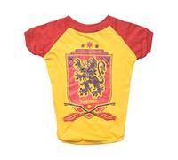 Harry Potter - Camiseta para Perro Gryffindor, Ropa y Accesorios para Perros de Harry Potter para Casas de Hogwarts, Talla L, Amarillo, 100% Poliéster, Lavable a Máquina