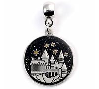 HARRY POTTER Charm deslizante oficial del castillo de Hogwart de The Carat Shop, Medium, Chapado en plata, Diamantes de imitación