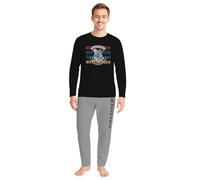 Harry Potter - Conjunto de pijama de Hogwarts para hombre, manga larga con pantalones, color gris y negro, gris/negro, XXL