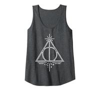 Harry Potter Death Hallows Camiseta sin Mangas, Mujer, Jaspeado Oscuro, XXL