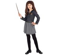 HARRY POTTER Disfraz Hermione Niñas con Varita y Peluca Negro 5-6 Años