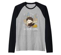 Harry Potter Flying to Hogwarts Camiseta Manga Raglan