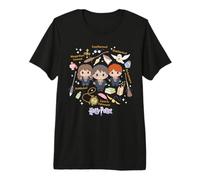 Harry Potter Gokko Harry Hermione and Ron with Icons Camiseta Premium