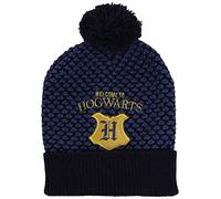 Harry Potter Gorro de punto para niños con logotipo de parche azul marino, 52 cm, azul marino, S