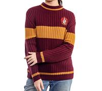 Harry Potter Gryffindor Quidditch Jersey: Hogwarts House Gryffindor Quidditch Uniforme Réplica de punto acanalado Jersey de cuello redondo para hombres y mujeres, Rojo, dorado., S