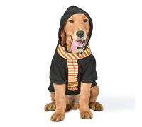 HARRY POTTER Harry Potter: Gryffindor - Sudadera con capucha para mascotas con bufanda sintética, XS, accesorios para perros, accesorios para perros para casas de Hogwarts, Gryffindor, negro (FF23352)