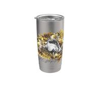 Harry Potter Harry Potter Hufflepuff Floral Vaso térmico de acero inoxidable de doble pared