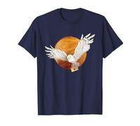 Harry Potter Hedwig and The Moon Camiseta, Hombre, Azul Marino, 3XL