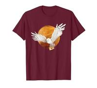 Harry Potter Hedwig and The Moon Camiseta, Hombre, Granate, S