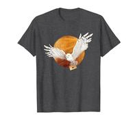 Harry Potter Hedwig and The Moon Camiseta, Hombre, Jaspeado Oscuro, 3XL