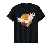 Harry Potter Hedwig and The Moon Camiseta, Hombre, Negro, M