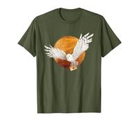 Harry Potter Hedwig and The Moon Camiseta, Hombre, Verde Oliva, XXL