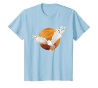 Harry Potter Hedwig and The Moon Camiseta, Niños, Azul Bebé, 10 años