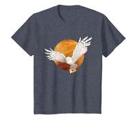 Harry Potter Hedwig and The Moon Camiseta, Niños, Azul Jaspeado, 10 años