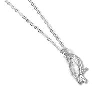 Harry potter hedwig owl - colgante y collar chapado en plata